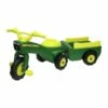 John Deere Ride On Pedal Trike Tractor & Pull Wagon Kids Children Toy Tricycle