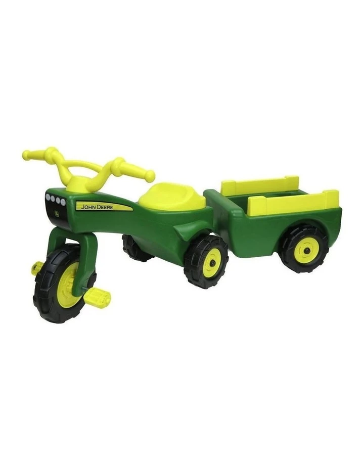 John Deere Ride On Pedal Trike Tractor & Pull Wagon Kids Children Toy Tricycle 1 John Deere Ride On Pedal Trike Tractor & Pull Wagon Kids Children Toy Tricycle