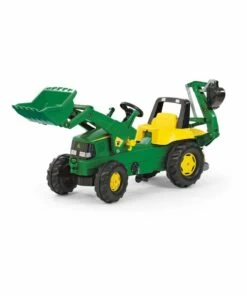 John Deere Ride-On Tractor Toy with Loader & Excavator