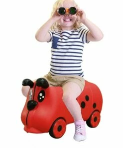 Lenoxx Kids/Children 18L Travel Cabin Luggage Trolley Ride On Wheel Suitcase Red