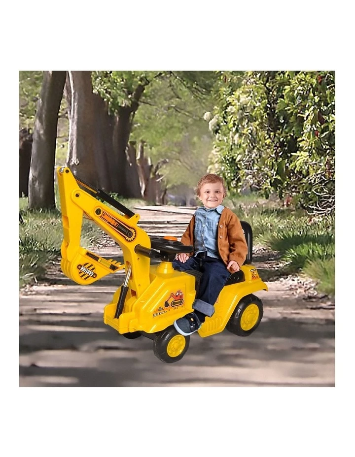 Lenoxx Ride On Excavator Kids/Children Outdoor Tractor Push/Kick Toy w/Lever 3y 3 Lenoxx Ride On Excavator Kids/Children Outdoor Tractor Push/Kick Toy w/Lever 3y - Image 3