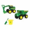 John Deere 38cm Big Scoop Farm Dump Truck & Excavator Vehicle/Sand Toys Set 3+