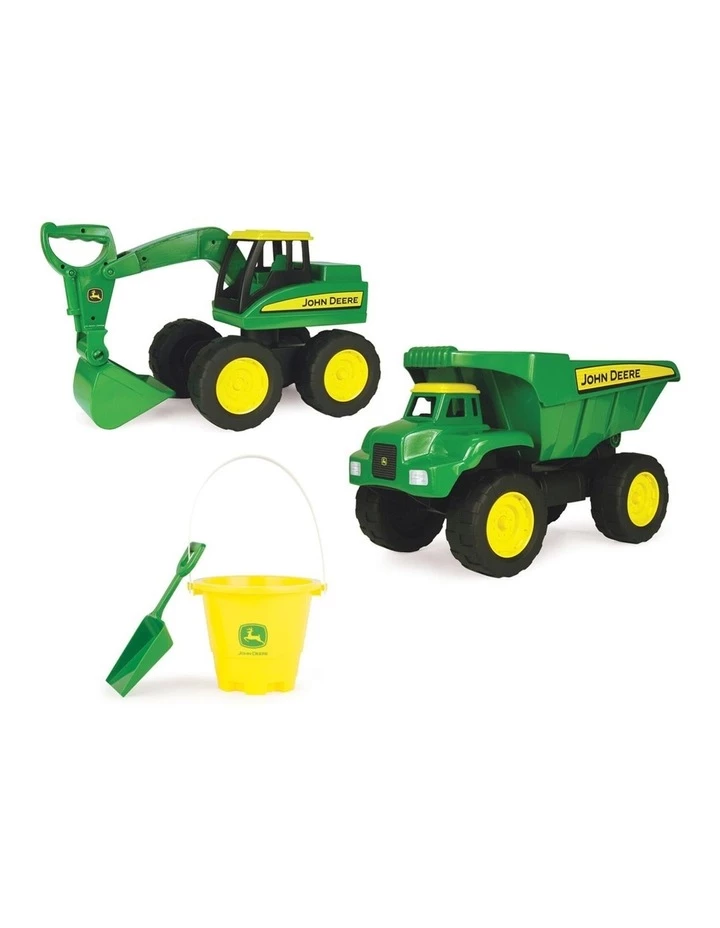 John Deere 38cm Big Scoop Farm Dump Truck & Excavator Vehicle/Sand Toys Set 3+ 1 John Deere 38cm Big Scoop Farm Dump Truck & Excavator Vehicle/Sand Toys Set 3+