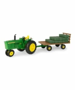 John Deere 40pc Big Farm 53cm 1:16 Tractor Toy w/Wagon/Bales Kids Light Sound