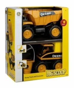 John Deere 38cm Big Scoop Sandpit Construction Dump Truck/Excavator Sand Toy Set